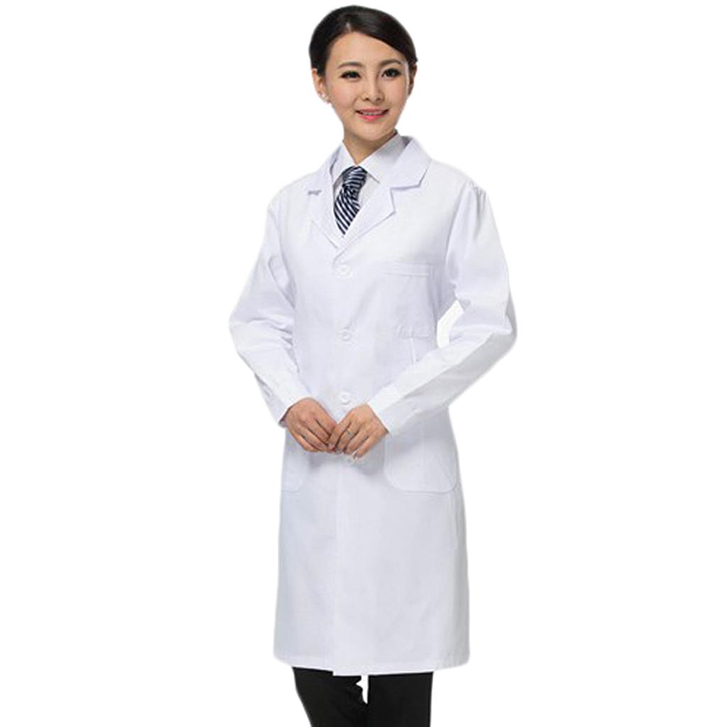 Medical Lab Coat - Long Sleeve Uniform Woman Cotton Hospital